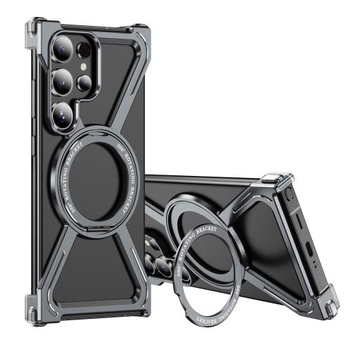 

For Samsung Galaxy S24 Ultra 5G Titanium Alloy MagSafe Magnetic Airbag Shockproof Phone Case(Grey)