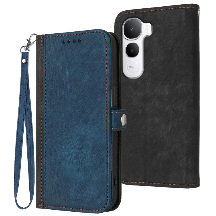 

For vivo Y400 5G Side Buckle Double Fold Hand Strap Leather Phone Case(Royal Blue)