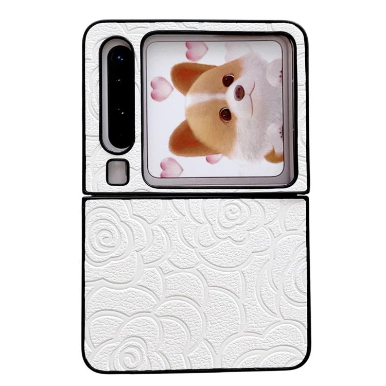 

For Huawei Pura X Impression Camellia Pattern Protective Phone Case(White)