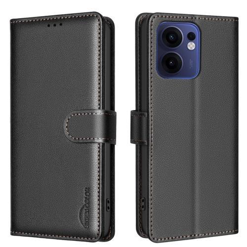 

For OPPO Reno13 F 5G Litchi Texture RFID Anti-theft Leather Phone Case(Black)