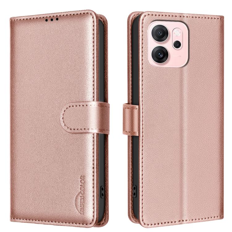 

For OPPO Reno14 F 5G Litchi Texture RFID Anti-theft Leather Phone Case(Gold)