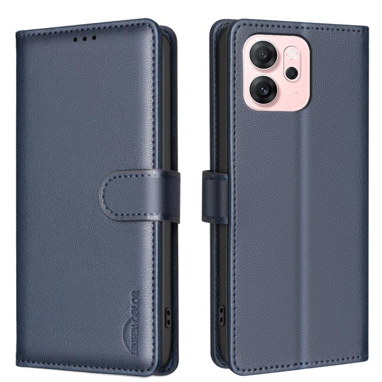 

For OPPO Reno14 F 5G Litchi Texture RFID Anti-theft Leather Phone Case(Blue)