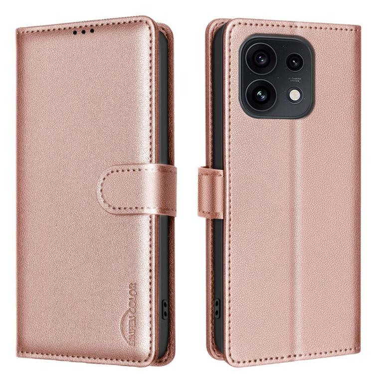 For OPPO Reno16/Reno16 Pro 5G Global Litchi Texture RFID Anti-theft Leather Phone Case(Gold)