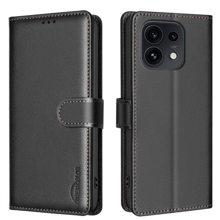 For OPPO Reno16 F 5G/Reno16 FS 5G Litchi Texture RFID Anti-theft Leather Phone Case(Black)