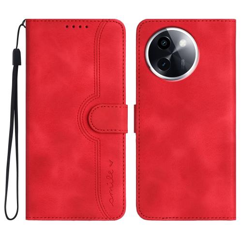 

For vivo Y200i Heart Pattern Skin Feel Leather Phone Case(Red)