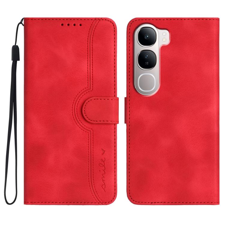 

For vivo Y31 5G 2025 Heart Pattern Skin Feel Leather Phone Case(Red)