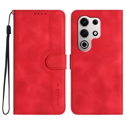 

For Itel S25 Ultra Heart Pattern Skin Feel Leather Phone Case(Red)