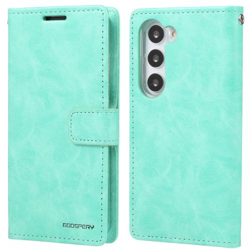 

For Samsung Galaxy S25 5G GOOSPERY BLUE MOON Crazy Horse Texture Leather Phone Case(Mint Green)