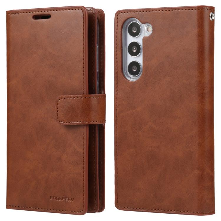 

For Samsung Galaxy S25+ 5G GOOSPERY MANSOOR DIARY 9 Card Slots Leather Phone Case(Brown)