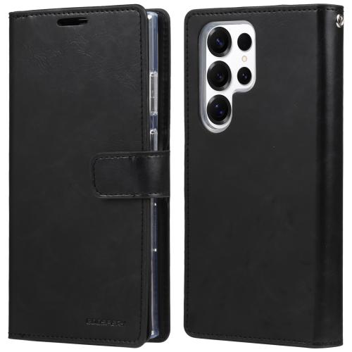 

For Samsung Galaxy S25 Ultra 5G GOOSPERY MANSOOR DIARY 9 Card Slots Leather Phone Case(Black)