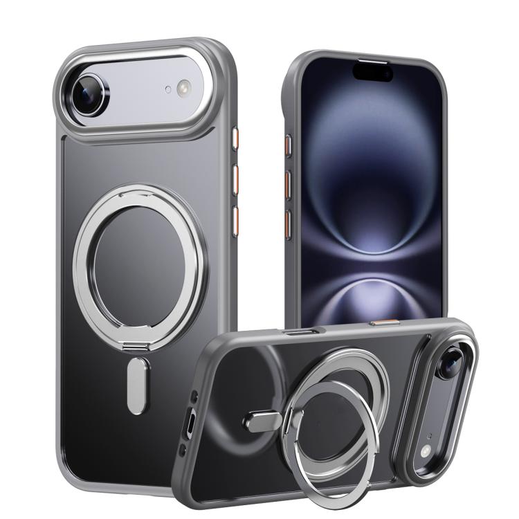 

For iPhone Air Frosted 360 Degree MagSafe Magnetic Holder Phone Case(Grey)