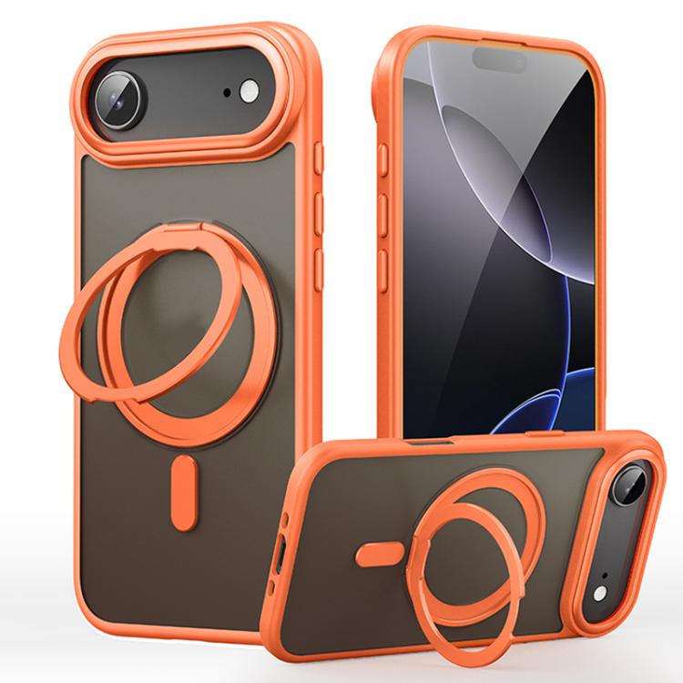 

For iPhone Air Frosted 360 Degree MagSafe Magnetic Holder Phone Case(Orange)