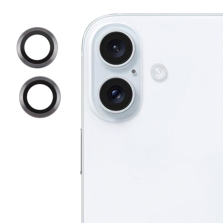 

For iPhone 16 / 16 Plus Back Camera Cover 9H Tempered Glass Lens Film(Titanium)