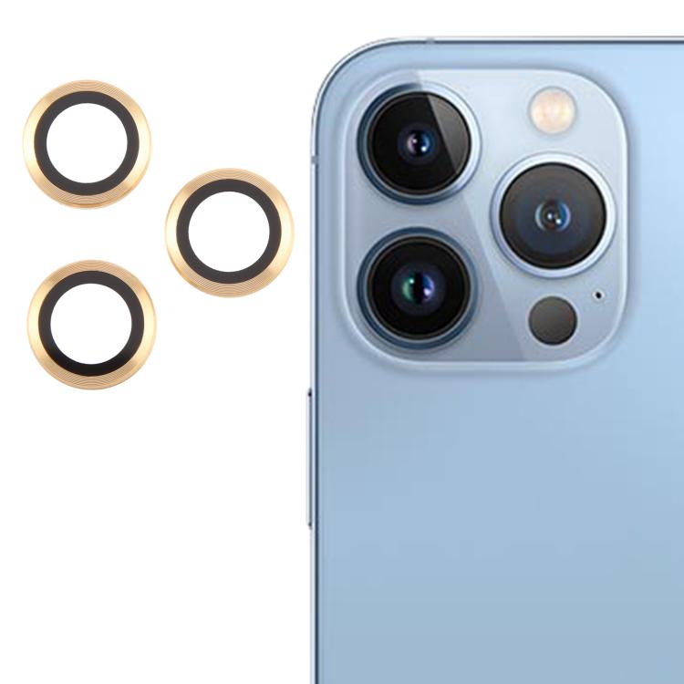 

For iPhone 13 Pro Max / 13 Pro Back Camera Cover 9H Tempered Glass Lens Film(Gold)