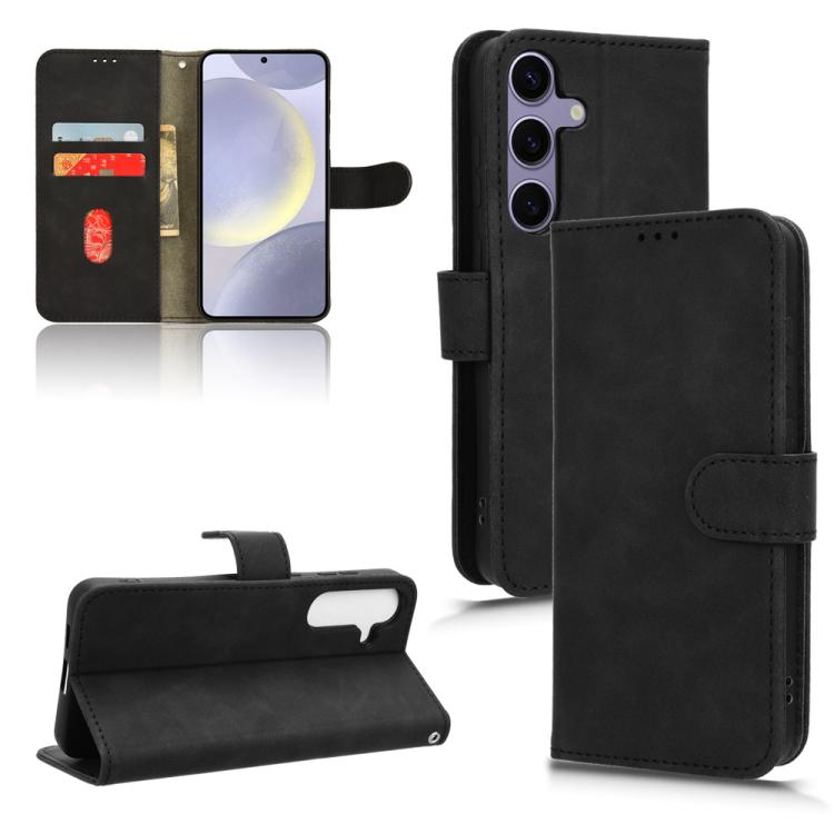 

For Samsung Galaxy S25 5G Skin Feel Magnetic Flip Leather Phone Case(Black)