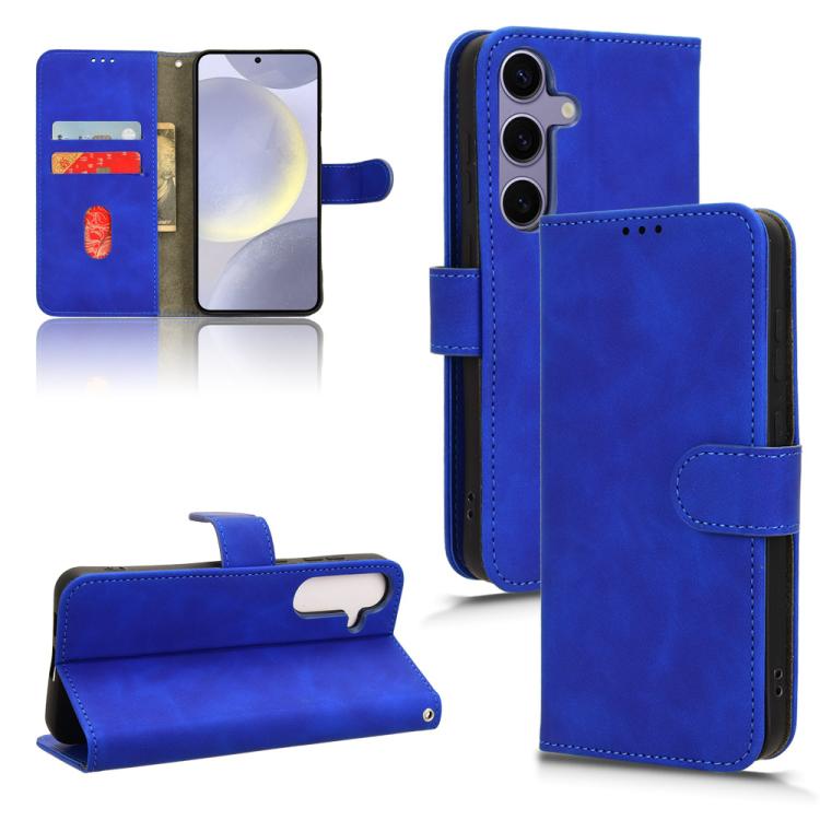 

For Samsung Galaxy S25+ 5G Skin Feel Magnetic Flip Leather Phone Case(Blue)