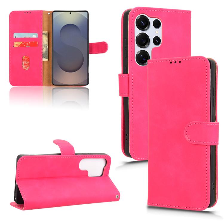 

For Samsung Galaxy S25 Ultra 5G Skin Feel Magnetic Flip Leather Phone Case(Rose Red)