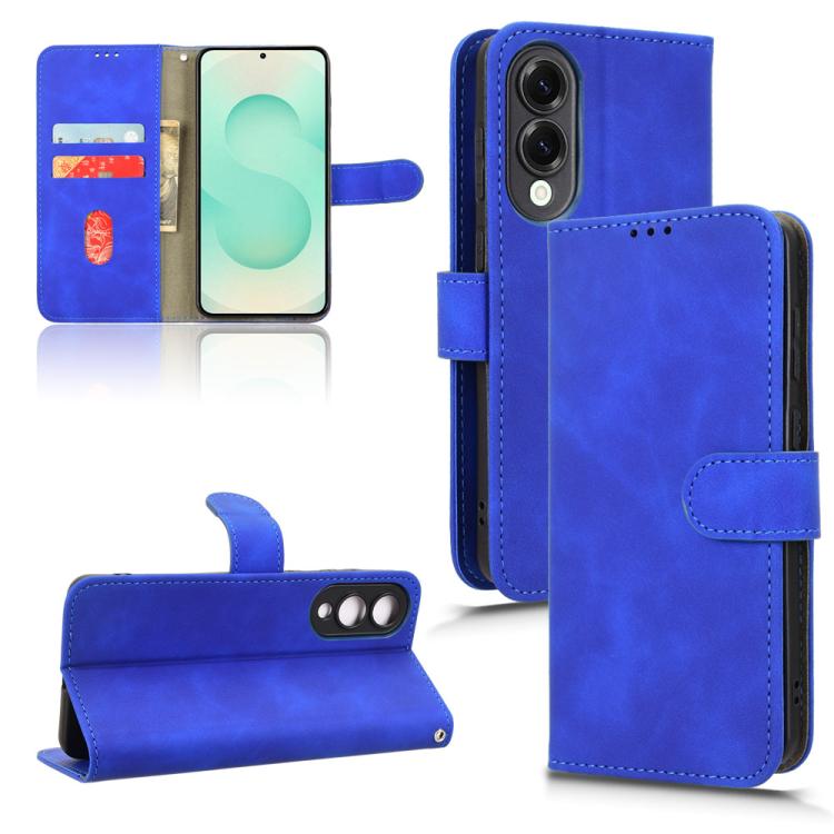 

For Samsung Galaxy S25 Edge 5G Skin Feel Magnetic Flip Leather Phone Case(Blue)