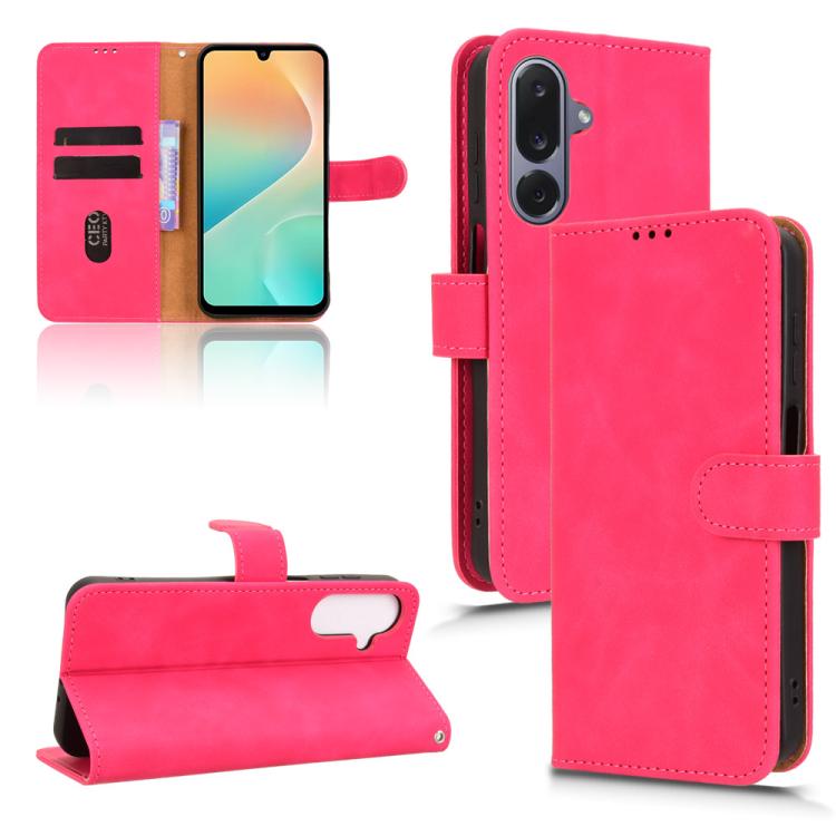 

For Samsung Galaxy M36 5G Skin Feel Magnetic Flip Leather Phone Case(Rose Red)