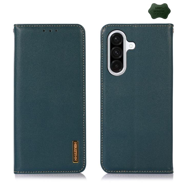 

For Samsung Galaxy S25 FE 5G KHAZNEH Nappa Top Layer Cowhide Leather Phone Case(Green)