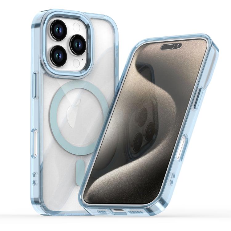 

For iPhone 16 Pro MagSafe Magnetic Clear Phone Case(Blue)