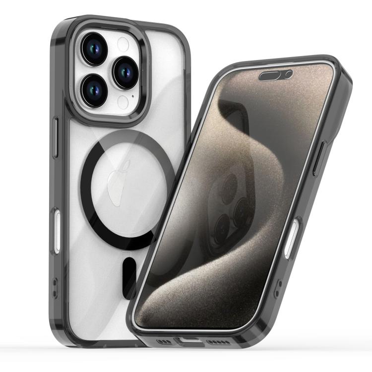 

For iPhone 16 Pro MagSafe Magnetic Clear Phone Case(Black)