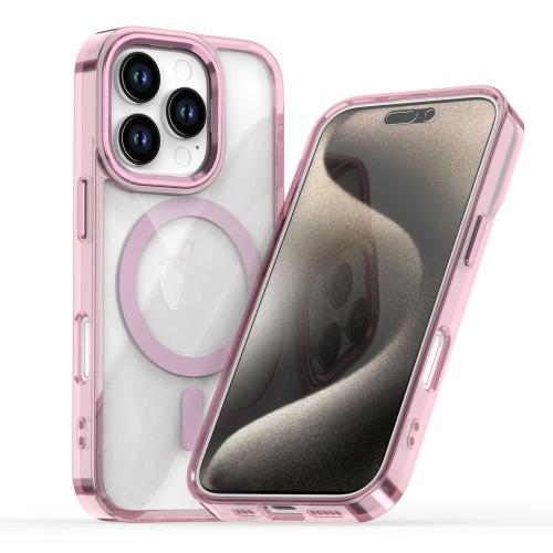 

For iPhone 16 Pro MagSafe Magnetic Clear Phone Case(Pink)