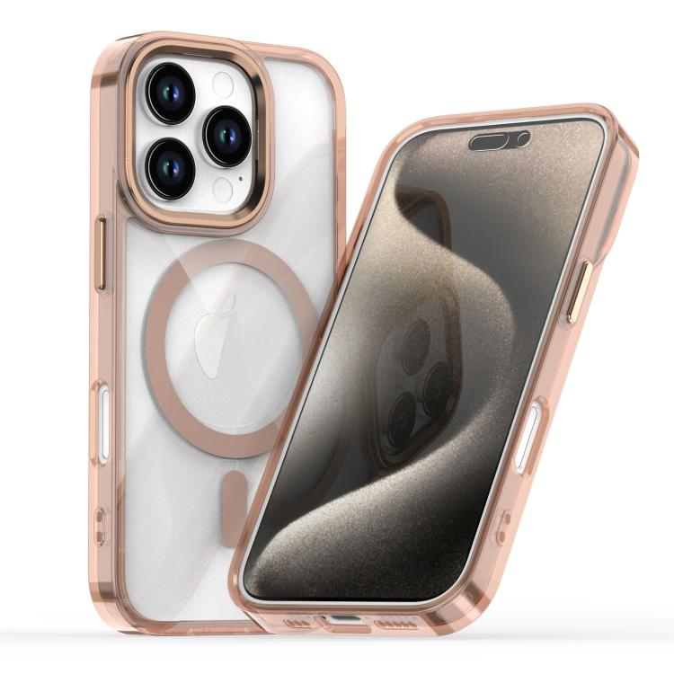 

For iPhone 16 Pro MagSafe Magnetic Clear Phone Case(Gold)
