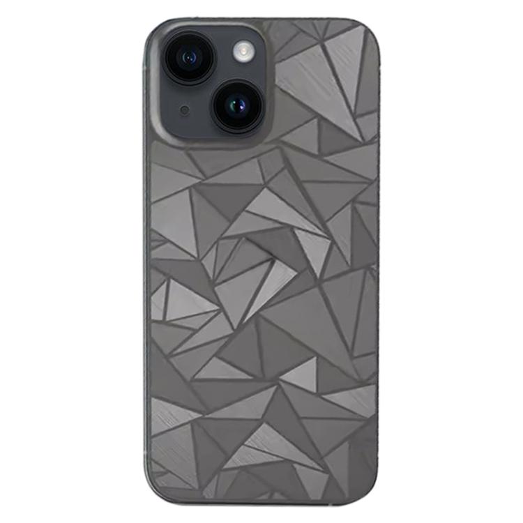 

For iPhone 14 Rhombus Pattern Sticker Frosted Phone Back Film(Silver)