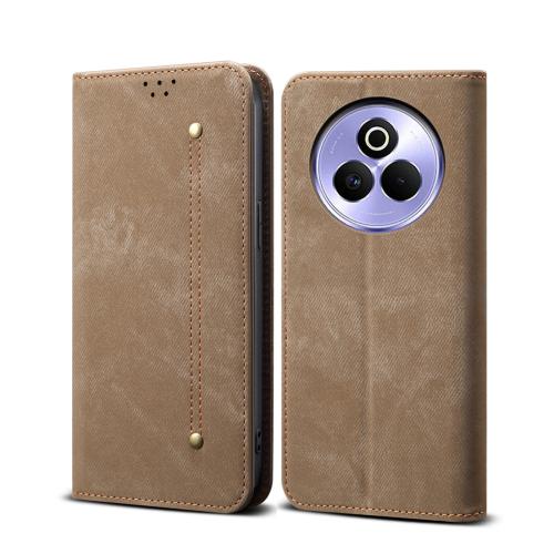 

For Realme P3 Pro Denim Texture Casual Style Horizontal Flip Leather Case(Khaki)