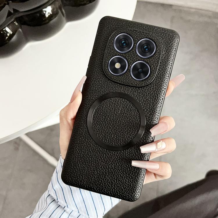 

For Redmi Note 14 Pro 5G CD Magsafe Magnetic Litchi Texture Phone Case(Black)