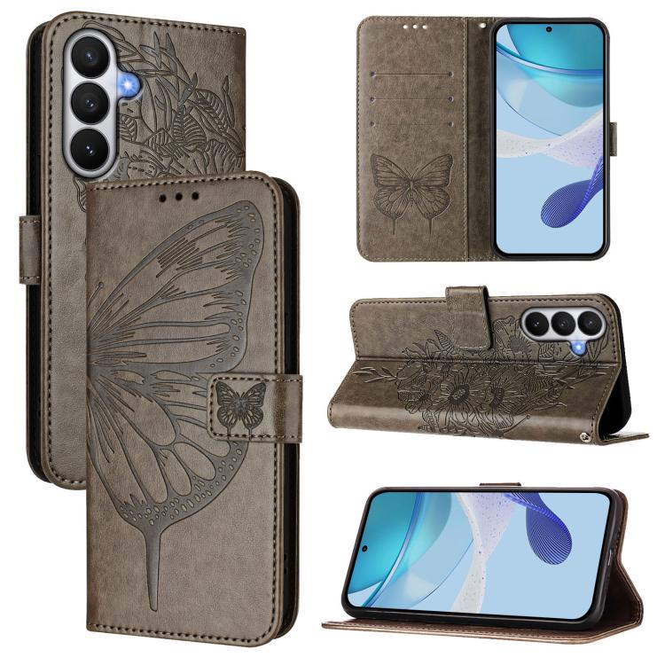For Samsung Galaxy S26 5G Embossed Butterfly Leather Phone Case(Grey) — купить у Sunsky-online WW