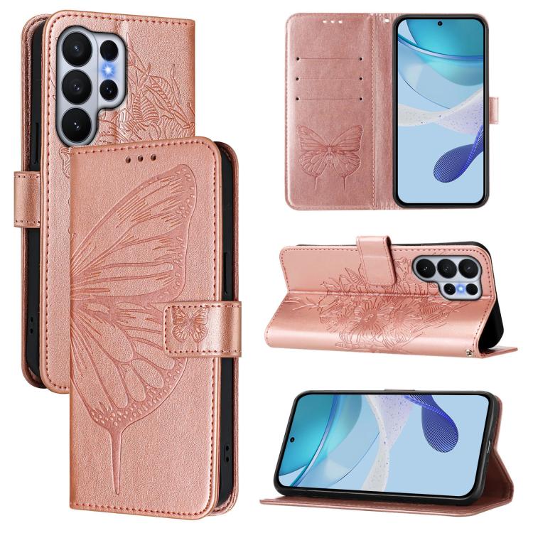 For Samsung Galaxy S26 Ultra 5G Embossed Butterfly Leather Phone Case(Rose Gold) — купить у Sunsky-online WW