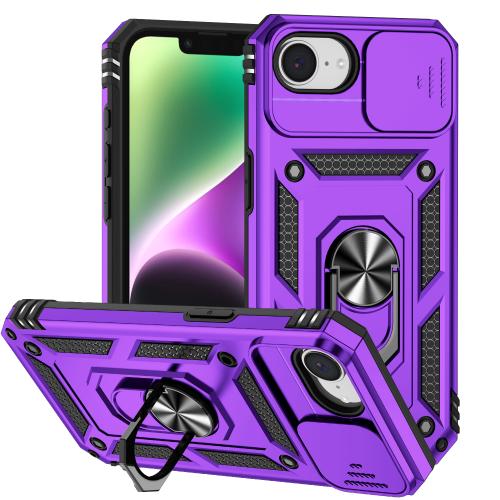 

For iPhone 16e Sliding Camshield Holder Phone Case(Purple)