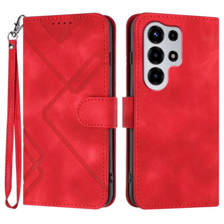 

For Itel Super 26 Ultra Line Pattern Skin Feel Leather Phone Case(Red)