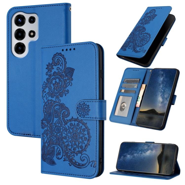 

For Itel Super 26 Ultra Datura Flower Embossed Flip Leather Phone Case(Blue)