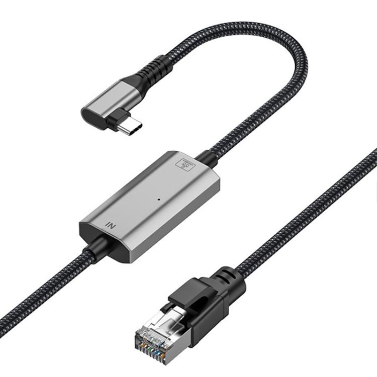 

2m RJ45 to USB-C / Type-C Side Bend High Speed Network Card Ethernet Cable