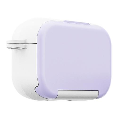 

For AirPods Pro 2 Mirror Stand Silicone Earphones Protective Case(Purple)