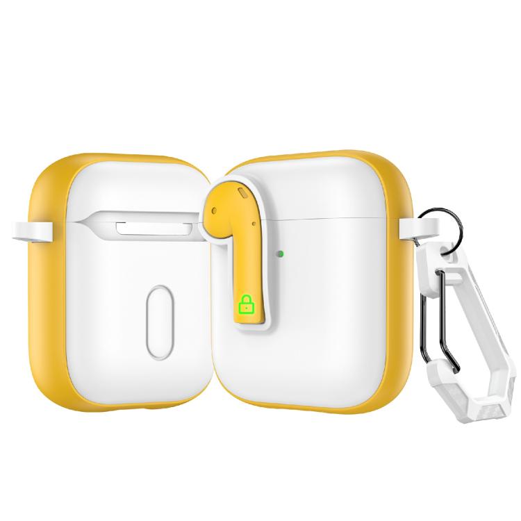 

For AirPods 2 Colorful Lock Earphones Protective Case(Yellow)