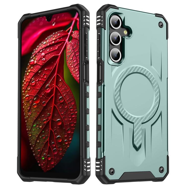 

For Samsung Galaxy A15 5G / 4G Straship Magnetic TPU Hybrid PC Phone Case(Midnight Green)