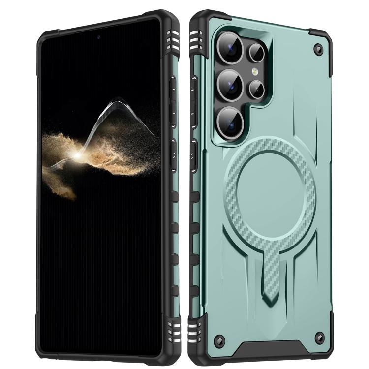 

For Samsung Galaxy S23 Ultra 5G Straship MagSafe TPU Hybrid PC Phone Case(Midnight Green)