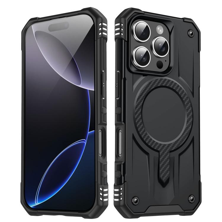 

For iPhone 16 Pro Max Straship MagSafe TPU Hybrid PC Phone Case(Black)