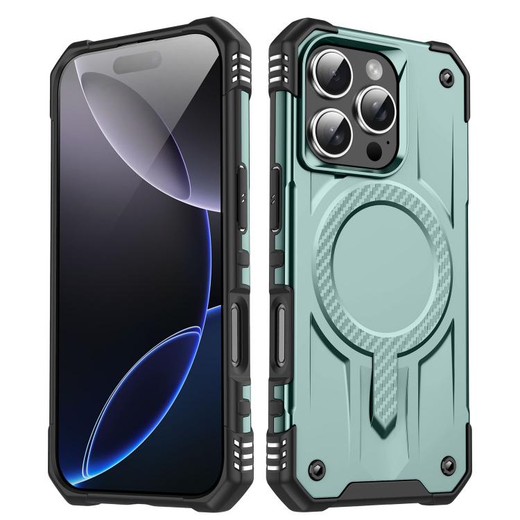 

For iPhone 16 Pro Straship MagSafe TPU Hybrid PC Phone Case(Midnight Green)