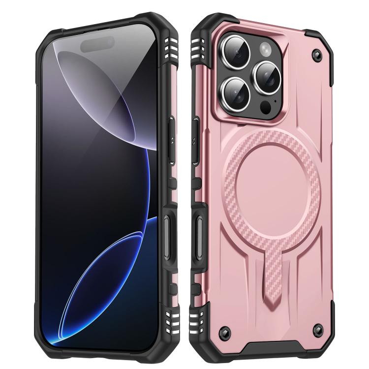 

For iPhone 16 Pro Straship MagSafe TPU Hybrid PC Phone Case(Rose Gold)