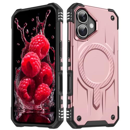 

For iPhone 16 Straship MagSafe TPU Hybrid PC Phone Case(Rose Gold)