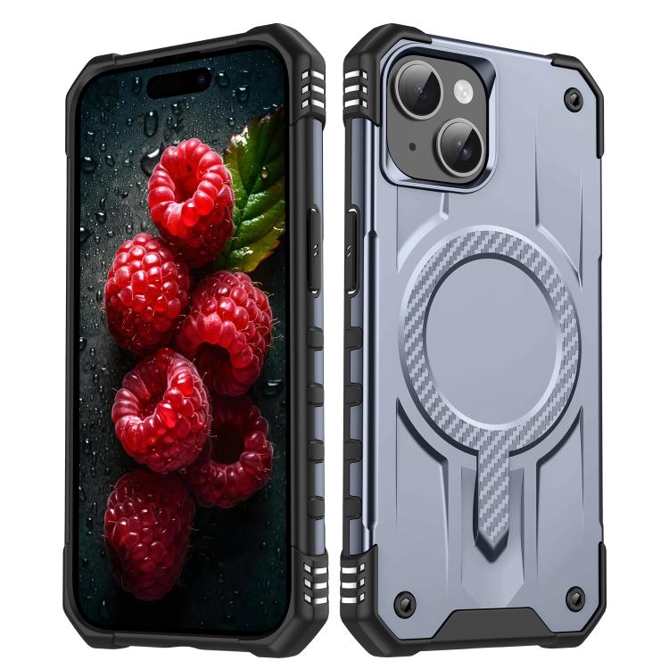 

For iPhone 15 Straship MagSafe TPU Hybrid PC Phone Case(Gray)
