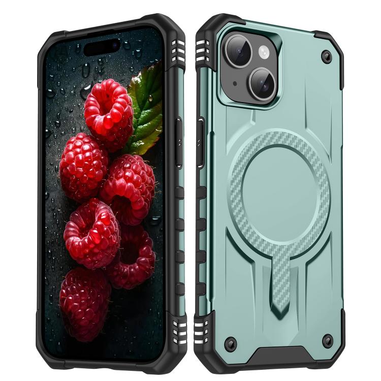 

For iPhone 14 Plus Straship MagSafe TPU Hybrid PC Phone Case(Midnight Green)