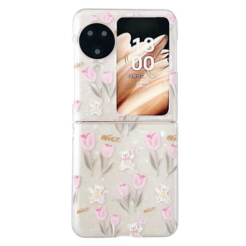 

For OPPO Find N3 Flip Shell Texture Flower Pattern Protective Phone Case(Tulip)