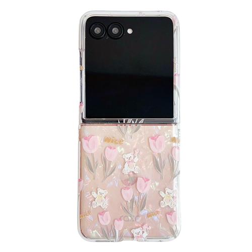 

For Motorola Razr 50 Ultra Shell Texture Flower Pattern Protective Phone Case(Tulip)