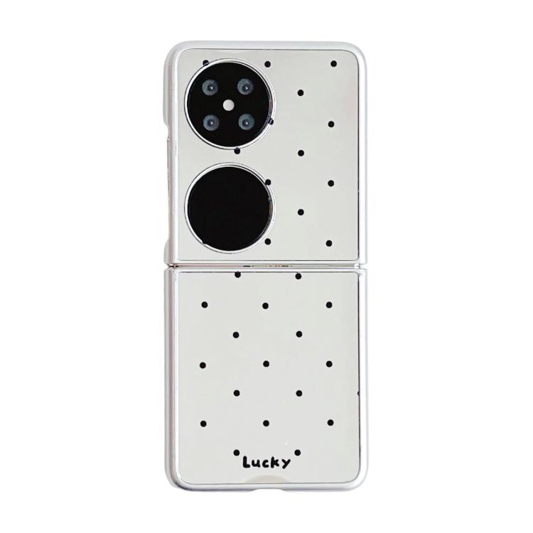 

For Huawei Pocket 2 Mirror Polka Dot PC Folding Phone Case(Black)